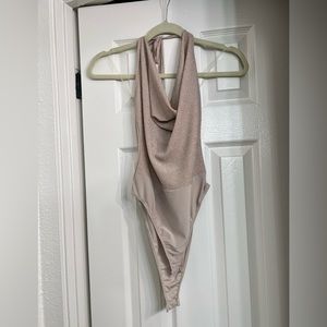 Champagne Sparkle Halter Bodysuit